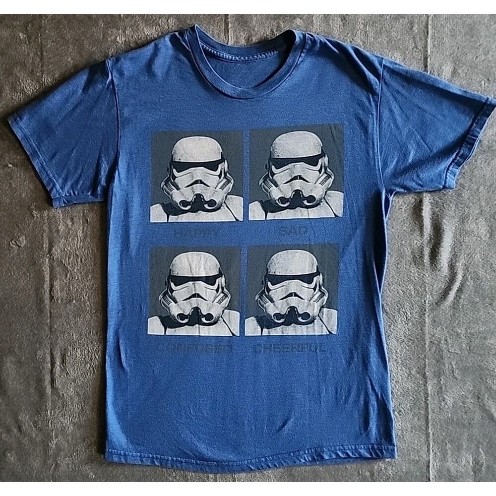 Mens Star Wars Storm Trooper T-Shirt Blue Size Small Graphic Tee EUC
